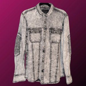 Grey Acid-Washed Men's Shirt (International Concepts) -- M